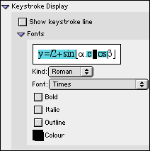 Algebraic Window Keystroke Display Preferences